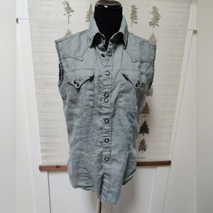 Vintage Parasuco Linen Vest - Lg